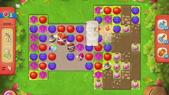 GardenScapes Level 3370 no boosters (14 moves)