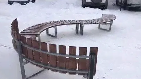 Как собрать радиусную скамейку.