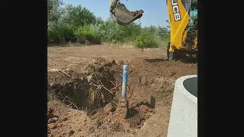 Установка колодца. Манипулятор, Эксковатор JCB