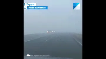 Бердск: туман на трассе