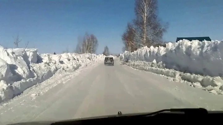 Дорога на Водозабор Бердск поле уборки снега
