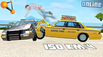ТАКСИ НА ТОТ СВЕТ! Скоростные погони за ПСИХОМ ТАКСИСТОМ! - BeamNG.drive Online (BeamMP)