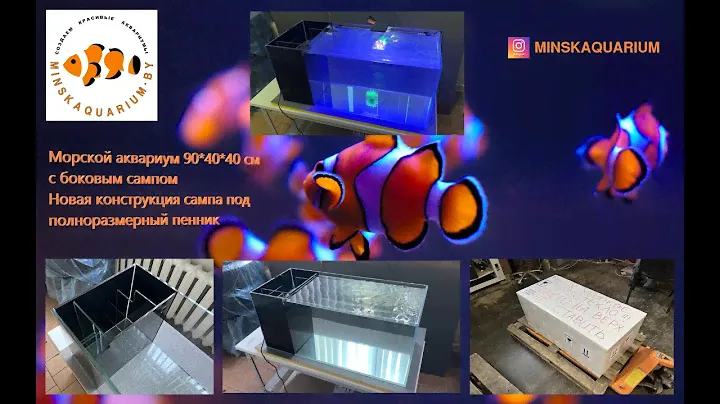 Морской аквариум с боковым сампом 90х40х40. Новая конструкция сампа для полноразмерного пенника.