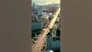 #Новосибирск вид на жд вокзал, улицы Орджоникидзе и Вокзальная магистраль #drone #city #summer